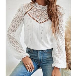 Elegant White Lace Blouse